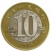 2018年贺岁双色铜合金纪念币（10元）纪念币